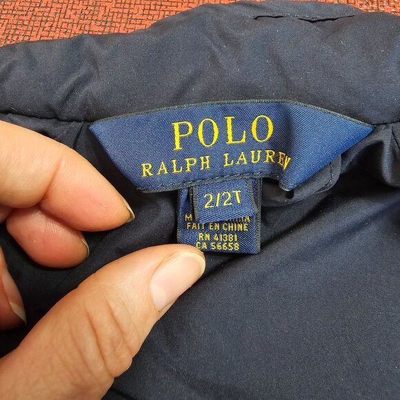 Polo Ralph Lauren Navy Quilted Full Zip Jacket 2T Preppy Toddler Play Coat - Picture 5 of 11